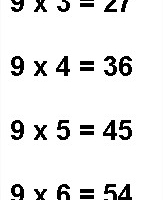 Table de 9 Multiplication